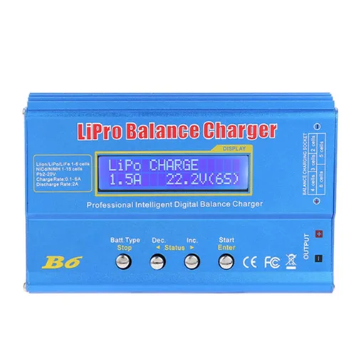 143 B6 80 W LCD digital para equilibrio cargador cargador IMAX B6 cargador de batería RC Lipo para LLiPo NiMH RC batería, Azul
