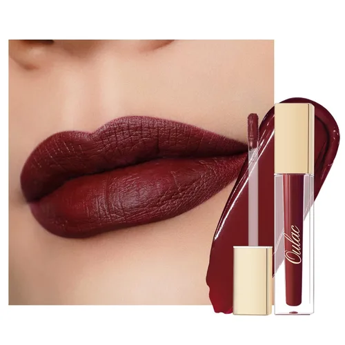 Miniatura 13 de Oulac Lápiz labial rojo líquido mate para mujer, lápiz labial de larga duración, impermeable, sin transferencia, fórmula cremosa de alta 【M08 1000