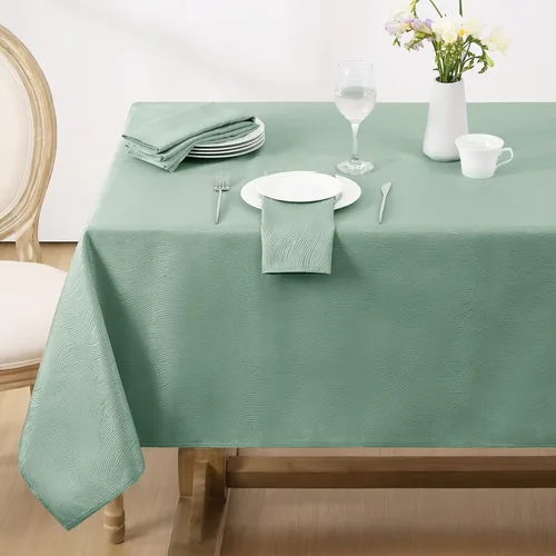 Softalker - Mantel jacquard rectangular, diseño en espiral, resistente al agua y a las manchas, antiarrugas, tela de mesa pesada y libre de arrugas