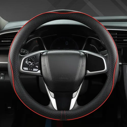 Miniatura 3 de West Llama Funda de cuero de microfibra para volante de automóvil Honda Civic, CR-Z, Insight, S2000, 14-14.25 pulgadas