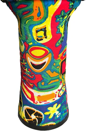 Miniatura 7 de Tambor Djembe Instrumentos Musicales de 10 pulgadas Tambores de mano, tambores africanos para adultos, regalos para músicos (limón)
