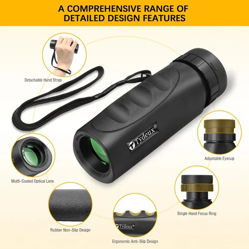 Miniatura 4 de Monocular compacto impermeable de 8 x 25 pulgadas, monoculares de telescopio de visión amplia de alta definición, viene con paño de limpieza