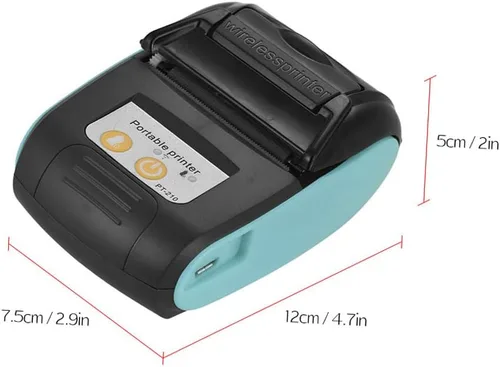 Miniatura 2 de PT-210 Impresora térmica portátil de 2.283 in, impresora térmica portátil de billetes para tiendas minoristas, restaurantes, fábricas, logística