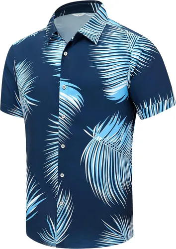 Miniatura 29 de SheLucki - Camisa hawaiana para hombre, unisex, de manga corta, con botones, para la playa y el verano, ropa casual estampada con sombra de palmas