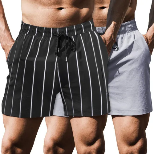 Miniatura 14 de COOFANDY Pantalones cortos deportivos para correr para hombre de 5 pulgadas, paquete de 2 pantalones cortos de entrenamiento para gimnasio