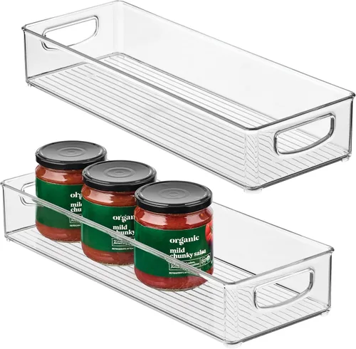 Miniatura 13 de iDesign Contenedor de almacenamiento transparente extra largo delgado Organizador estrecho, apilable, de cocina o despensa