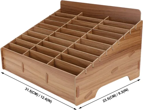 Miniatura 2 de Tofficu Caja de almacenamiento para teléfono móvil, gestión de teléfonos móviles, soporte para tarjetas de aula, organizador de escritorio