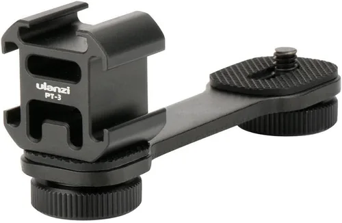 ULANZI PT-3 Adaptador de montaje de zapata fría triple de aluminio para cardán (DJI Osmo Mobile 2/3, Zhiyun, Feiyutech), barra de extensión de