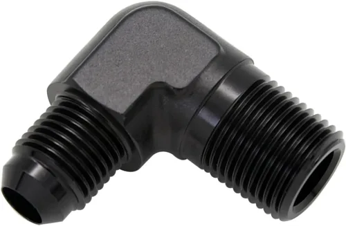 Miniatura 39 de Adaptador de tubo de manguera de combustible de aluminio recto 16AN acampanado a 3/4" NPT macho Unión de rosca negro