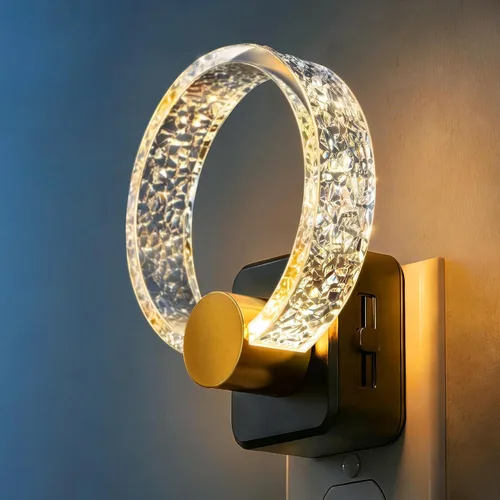 Miniatura 25 de DORESshop Luces nocturnas LED enchufables a la pared, luz nocturna regulable de 3 niveles, luz nocturna decorativa de burbujas, sensor de atardecer
