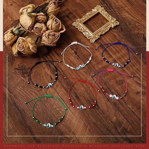 Miniatura 2 de BONITTER 612 pulseras de la Virgen MaríaSan BenitoSan Juda, rosario, hechas a mano, nudo rojo, pulsera de la suerte, para hombres o mujeres, como