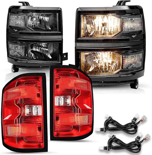 Miniatura 18 de JSBOYAT Conjunto de faros delanteros y luces traseras 2014 2015 Chevy Silverado 1500 Camioneta Pickup [Estilo de fábrica OE] lado del pasajero
