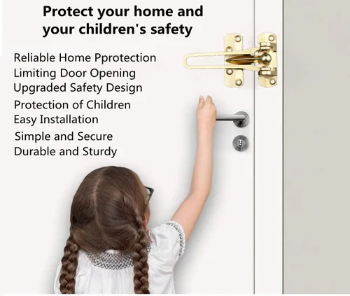 Miniatura 2 de szhdxsy - Cerradura de puerta de seguridad para el hogar, cerradura de barra de refuerzo de puerta, cerraduras de puerta delantera para niños
