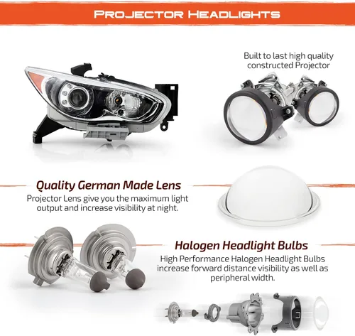 Miniatura 3 de AKKON - Compatible con modelos Infiniti Jx35 2013 / 2014-2015 QX60 OE HID modelo proyector LED conjunto de faros delanteros