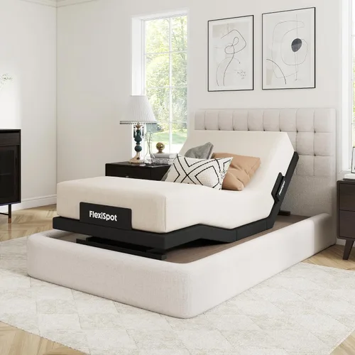 Miniatura 10 de FLEXISPOT Base de cama ajustable individual XL + colchón de espuma viscoelástica de gel refrescante de 12 pulgadas, masaje, inclinación de cabeza