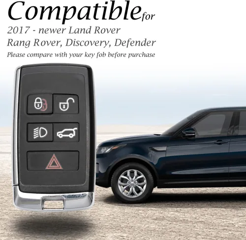Miniatura 6 de Vitodeco Funda de cuero genuino para llavero inteligente compatible con Land Rover Discovery, Range Rover, Defender 2017 - 2023 (5 botones, marrón)