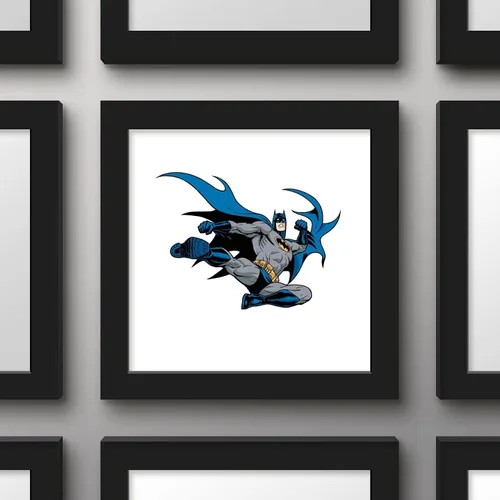 Miniatura 2 de Trends International Gallery Pops DC Comics Batman - Póster de pared de Action Kick, 12 x 12 pulgadas, versión enmarcada en negro