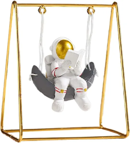Figura de astronauta, adornos de astronauta, soporte de exhibición de astronauta de resina, adorno de escritorio para el hogar, oficina, regalo de