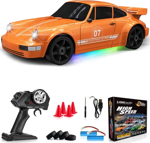 Miniatura 9 de Automóvil de control remoto RC Auto de deriva RC 2.4GHz 1:24 4WD 15KM/H Auto de carreras deportivas de alta velocidad con luces LED Neumático