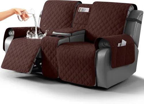 Miniatura 22 de TAOCOCO Funda para Sillón de Dos Plazas Reclinable 100% Impermeable con Consola Central, Funda de Sofá Reclinable Reversible para 2 Asientos