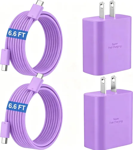 Miniatura 22 de Cargador súper rápido USB C de 45 W para teléfono Android tipo C, bloque de carga rápida con cable de 5 pies para Samsung Galaxy S26/S26