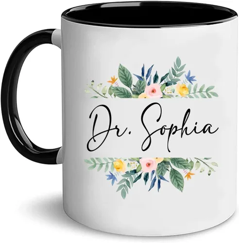 Miniatura 15 de A62227 - Taza de regalo de graduación personalizada con datos nutricionales de doctorado, nombre personalizado y año para mujeres, regalos de nuevo