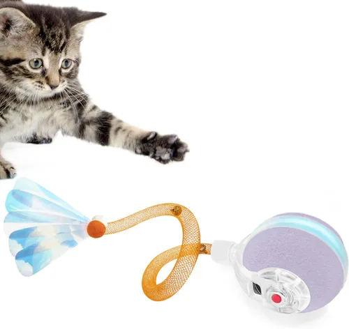 Miniatura 7 de YVE LIFE Pelota de juguetes interactiva para gatos de interior, [2025 recientemente actualizada] Pelota de gato ágil en movimiento con cola de malla