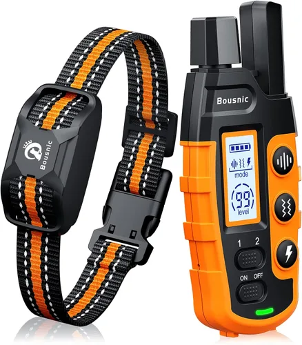 Bousnic Collar de choque para perro, collar de entrenamiento para perros de 3300 pies con control remoto para perros pequeños, medianos y grandes,