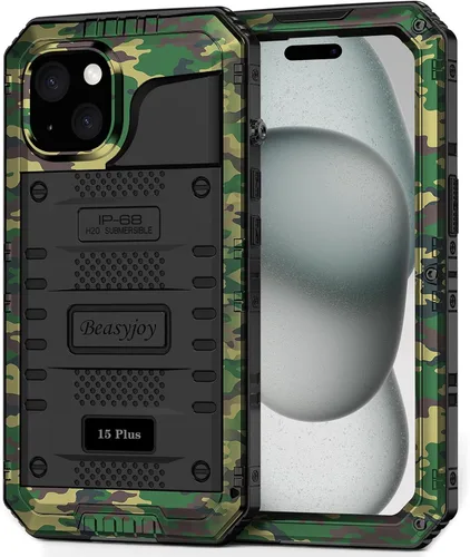 Miniatura 19 de Beasyjoy Funda de Metal para iPhone SE 2022/2020/8/7, Funda Impermeable Resistente con Protector de Pantalla, Protección de Cuerpo Completo Grado