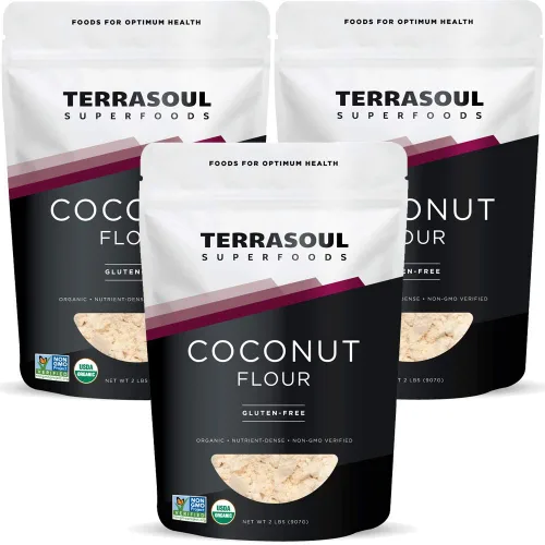 Miniatura 5 de Terrasoul Superfoods Harina de coco orgánica, 4 libras, sin gluten, sin refinar, textura fina, calidad prémium