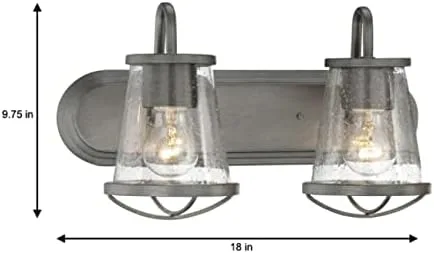 Miniatura 5 de Georgina - Lámpara de tocador de hierro desgastado con 2 luces