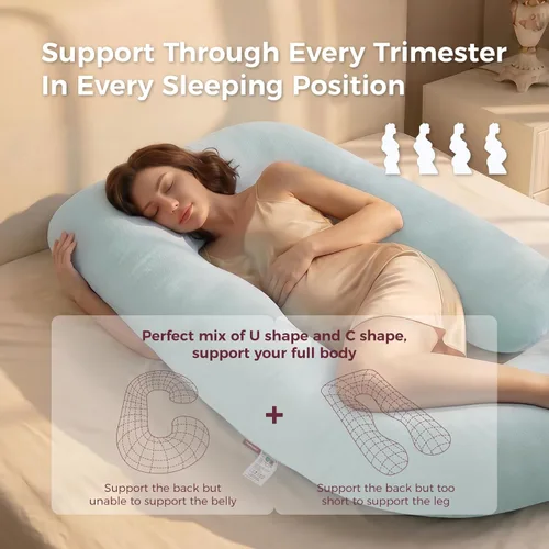Miniatura 6 de Momcozy Pregnancy Pillows for Sleeping, U Shaped Full Body Maternity Pillow with Removable Cover - Support for Back, Legs, Belly, HIPS for Pregnant
