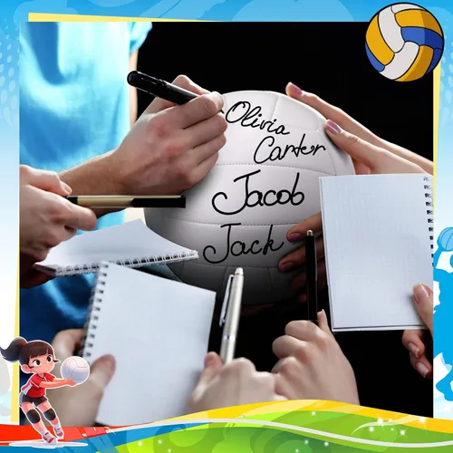 Miniatura 4 de Jexine Autograph - Pelota de voleibol blanca en blanco, tamaño oficial 5, pintura de bricolaje, pelota de voleibol lisa con bomba de aguja