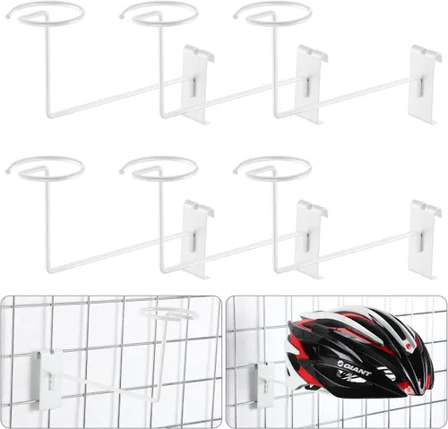 Miniatura 9 de Blulu 6 piezas de sombreros para pared de rejilla, estante de metal para casco, tienda minorista, estantes de exhibición, organizador de gorras