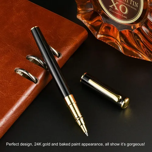 Miniatura 3 de YIVONKA Bolígrafo de lujo, línea de recambio negra, ancho de 0.02 pulgadas, el mejor regalo de bolígrafo de oficina para hombres y mujeres, Negro