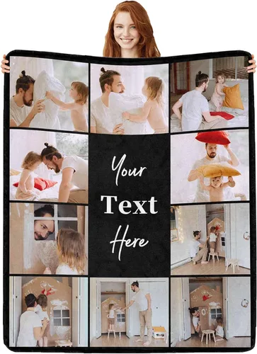 Miniatura 23 de Regalos personalizados de cumpleaños para el Día del Padre, para papá, abuelo, hombres, manta personalizada con fotos para mi papá, regalos de hija
