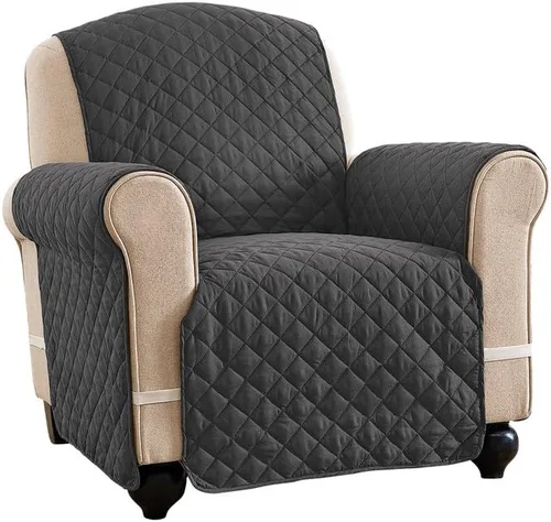Miniatura 26 de Collections Etc - Funda protectora acolchada, reversible y resistente a derrames para muebles con lazos - Cubre el fondo del asiento, el respaldo