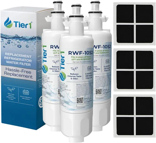 Miniatura 10 de Tier1 RWF1052 ADQ36006101 Combo de filtro de agua y aire para refrigerador Reemplazo para filtro de refrigerador LG LT700P y Kenmore 9690