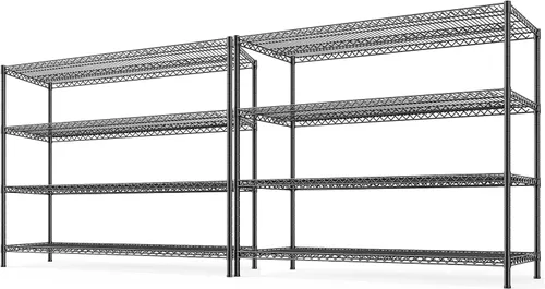 Miniatura 10 de REIBII Estantes de almacenamiento de 83 pulgadas de alto, unidad de estantería de metal de 3840 libras, estantería de alambre de 6 niveles