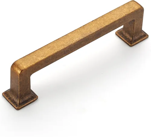 Miniatura 34 de Amerdeco - Paquete de 10 tiradores de latón cepillado para armarios con orificio central de 3 pulgadas (76 mm), tiradores para armarios de cocina
