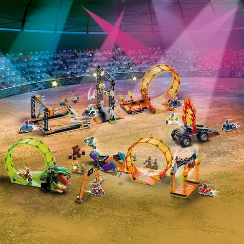 Miniatura 4 de LEGO City Stuntz Smashing Chimpancé Stunt Loop 60338 con volante de juguete, motocicleta, rampa, chimpancé y 3 minifiguras, regalo para niños