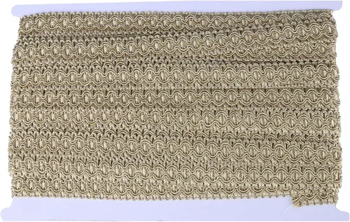 Miniatura 4 de Gimp - Ribete de trenza, 0.7 pulgadas / 10M (10.9 yardas) Ribete de tela para cortinas, tapicería, costura, manualidades DIY a mano, disfraces y Oro