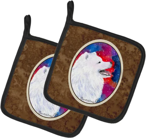 Miniatura 230 de Caroline's Treasures SS8617PTHD - Juego de soportes para ollas de cocina resistentes al calor, almohadillas calientes para horno para cocinar, Husky