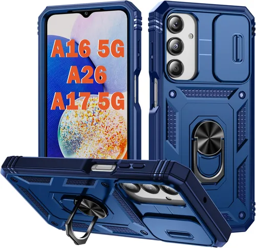 Miniatura 14 de PASNEW Funda para Samsung Galaxy A54, Soporte Metálico y Cubierta Deslizante para Cámara, Militar Multicapa Resistente de Cuerpo Completo a Prueba