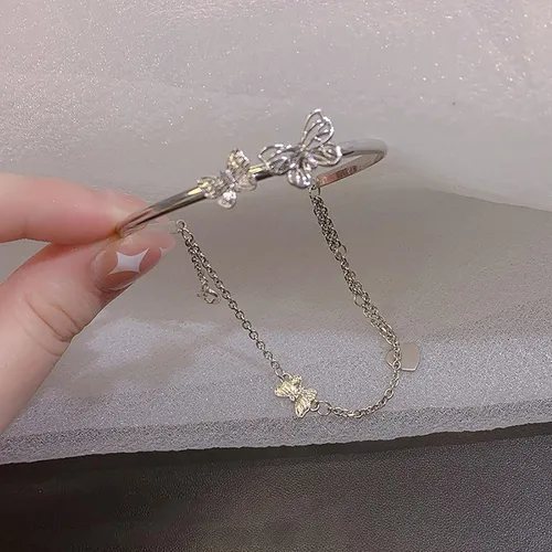 Miniatura 7 de Pulsera de mariposa abierta para mujer color plateado acero inoxidable plateado talla única