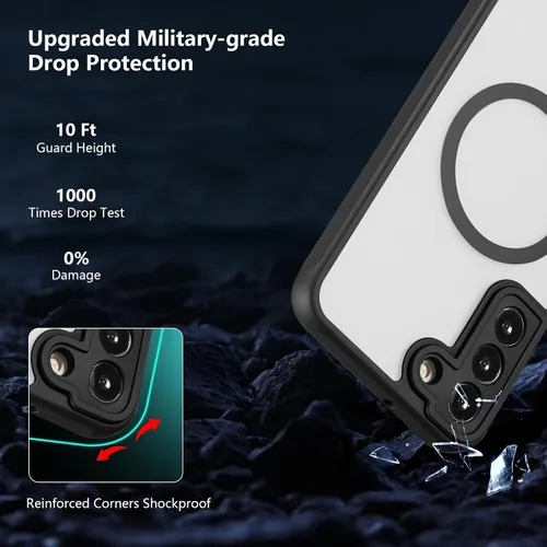Miniatura 3 de RALEAVO - Funda magnética para Samsung Galaxy S22 [Compatible con Magsafe], cubierta mate y brillante delgada, parte trasera de policarbonato duro