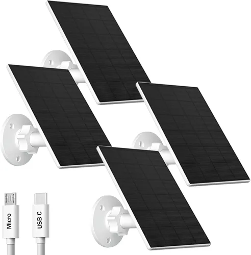 Miniatura 9 de FUTUREZEN Panel solar de 2 W para cámaras de seguridad, cargador solar de 5 V para cámaras de batería recargable con puertos micro USB y USB-C