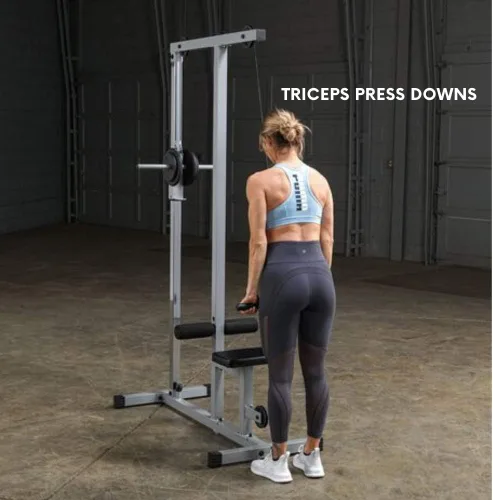 Miniatura 4 de Powerline by Body-Solid LAT - Máquina desplegable para gimnasio en casa con poleas altas y bajas, construcción de acero de calibre pesado, incluye
