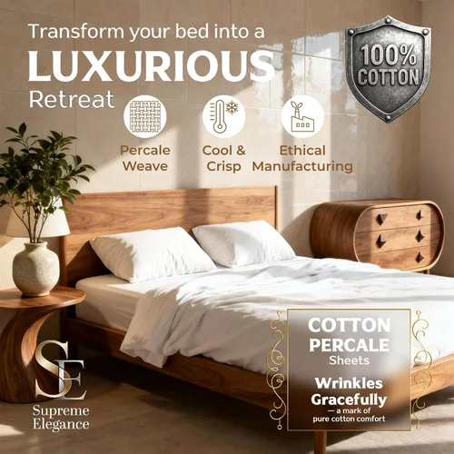 Miniatura 2 de Purity Home - Juego de sábanas 100% algodón de 400 hilos, percal refrescante, con bolsillo profundo elástico, ropa de cama de 3 piezas, lujo
