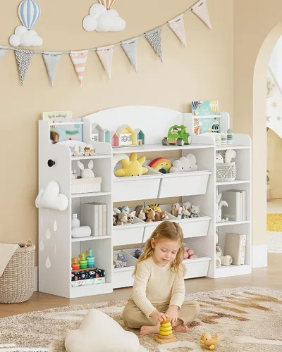 Miniatura 3 de Hzuaneri Organizador de almacenamiento de juguetes, estante de juguetes con 8 contenedores de almacenamiento, almacenamiento de sala